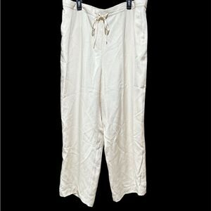 Due per due ivory cream silk pants 24W